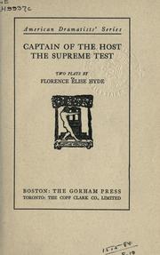 Cover of: Captain of the Host; The Supreme Test: two plays.