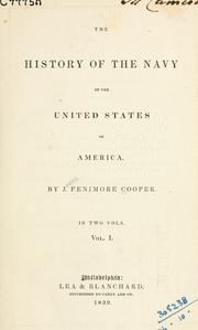 Cover of: The history of the navy of the United States of America. by James Fenimore Cooper