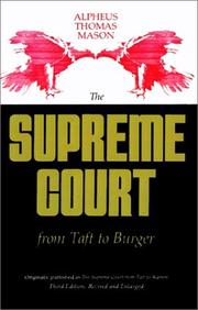Cover of: The Supreme Court from Taft to Burger = by Alpheus Thomas Mason