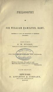 Philosophy of Sir William Hamilton, Bart by Sir William Hamilton, 9th Baronet