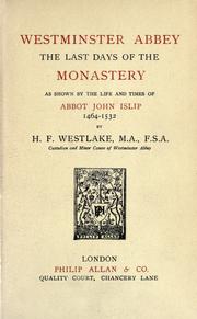 Cover of: Westminster Abbey by Herbert Francis Westlake