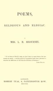 Cover of: Poems, religious, and elegiac