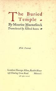 Cover of: The buried temple by Maurice Maeterlinck