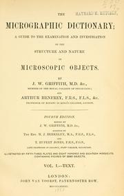 Cover of: The micrographic dictionary by J. W. Griffith, J. W. Griffith