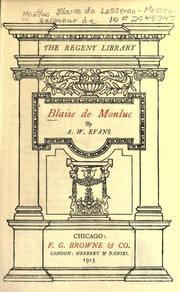 Cover of: Blaise de Monluc:..