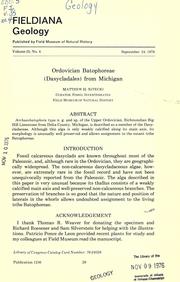 Cover of: Ordovician Batophoreae (Dasycladales) from Michigan by Matthew H. Nitecki