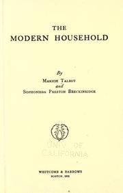 Cover of: The modern household. by Marion Talbot