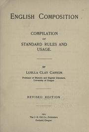 Cover of: English composition: compilation of standard rules and usage ...