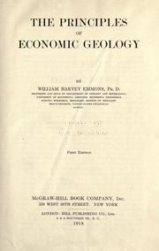 Cover of: The principles of economic geology by William H. Emmons