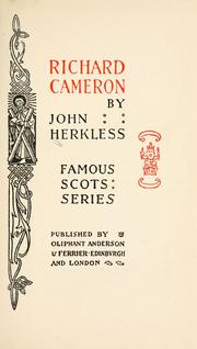 Cover of: Richard Cameron by Herkless, John Sir