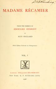 Cover of: Madame R©Øecamier by Edouard Herriot