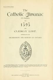 Cover of: The Catholic almanac of Ontario for 1898 and clergy list by 