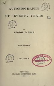 Cover of: Autobiography of seventy years