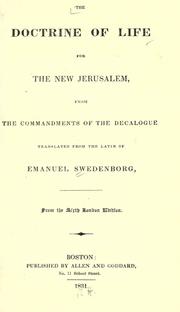 Cover of: The doctrine of life for the New Jerusalem, from the commandments of the Decalogue