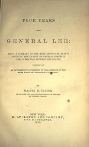 Cover of: Four years with General Lee by Walter Herron Taylor
