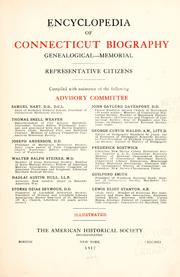 Cover of: Encyclopedia of Connecticut biography: genealogical-memorial; representative citizens