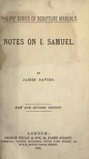 Cover of: Notes on I. Samuel