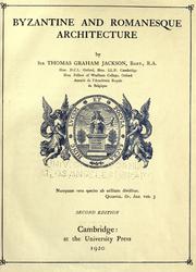 Cover of: Byzantine and Romanesque architecture by Jackson, Thomas Graham Sir