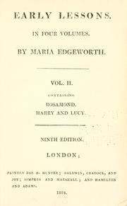 Cover of: Early lessons ... by Maria Edgeworth