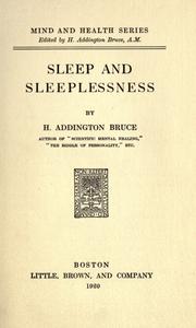 Cover of: Sleep and sleeplessness