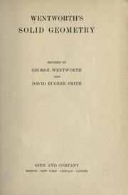 Cover of: Wentworth's solid geometry