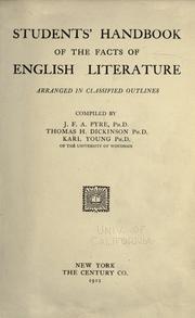 Cover of: Students' handbook of the facts of English literature arranged in classified outlines