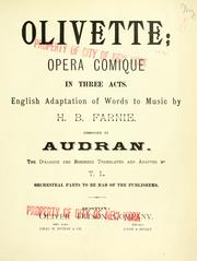 Cover of: Olivette: opera comique. In 3 acts.