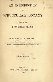 Cover of: introduction to structural botany: part II, flowerless plants