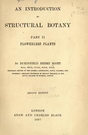 Cover of: An introduction to structural botany by Dukinfield Henry Scott, Dukinfield Henry Scott
