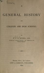 Cover of: general history for colleges and high schools.