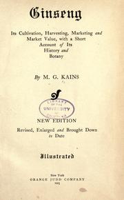Cover of: Ginseng by Maurice Grenville Kains