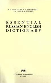 Cover of: Essential Russian-English dictionary