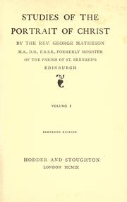 Cover of: Studies of the portrait of Christ by Matheson, George