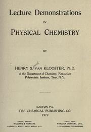 Lecture demonstrations in physical chemistry by Henry Sjoerd van Klooster
