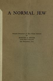 Cover of: A normal Jew by Meyer, Martin, Meyer, Martin