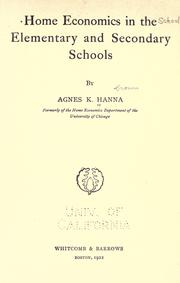Cover of: Home economics in the elementary and secondary schools