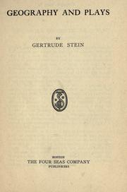Cover of: Geography and plays. by Gertrude Stein