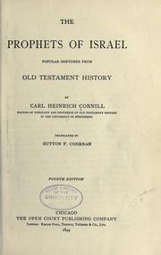 Cover of: The prophets of Israel by Carl Heinrich Cornill, Carl Heinrich Cornill