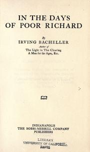 Cover of: In the days of Poor Richard by Irving Bacheller