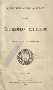 Cover of: International exchange list by Smithsonian Institution