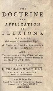 The doctrine and application of fluxions by Thomas Simpson