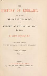 Cover of: history of England, from the first invasion by the Romans to the accession of William and Mary: in 1688