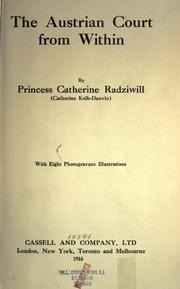 Cover of: The Austrian court from within by Catherine Radziwiłł