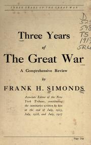 Cover of: Three years of the Great War: a comprehensive review