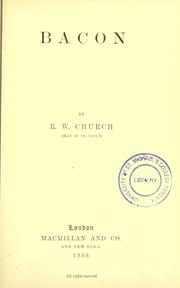 Cover of: Bacon. by Richard William Church