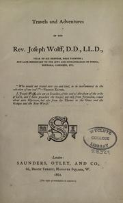 Cover of: Travels and adventures of the Rev. Joseph Wolff. by Wolff, Joseph