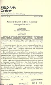 Auditory region in bats including Icaronycteris index by Walter Segall