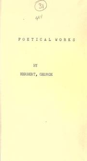 Cover of: Poetical works by George Herbert