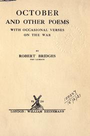 Cover of: October and other poems, with occasional verses on the war.