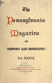 Cover of: The Pennsylvania magazine of history and biography.